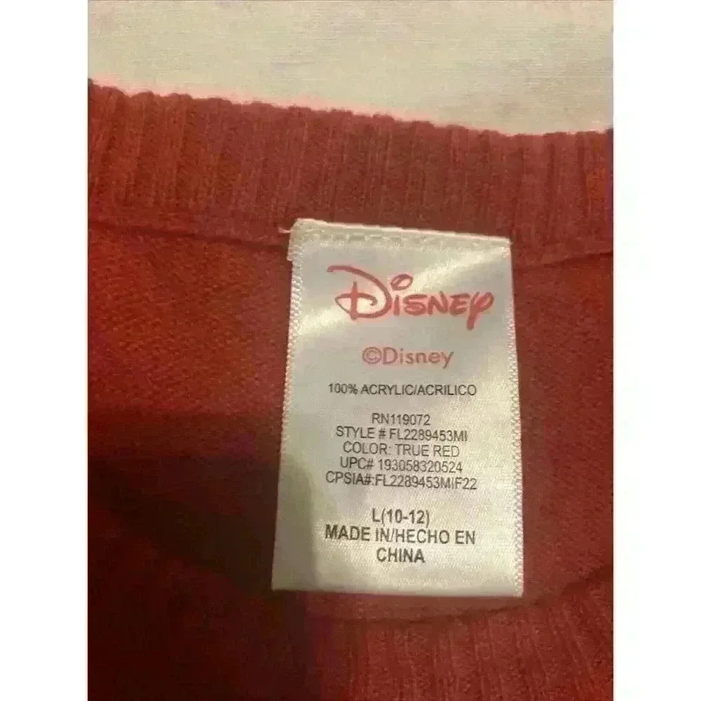Disney Minnie‎ Mouse Girls Christmas Sweater Dress, Sizes L (10-12)